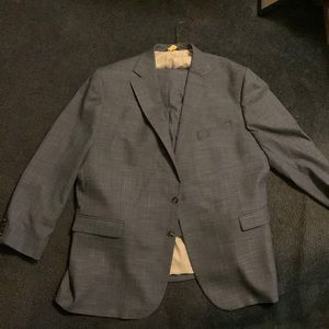 Moss Bros Blue Suit 52R Jacket 46 Pant Fits Like 42 or 44